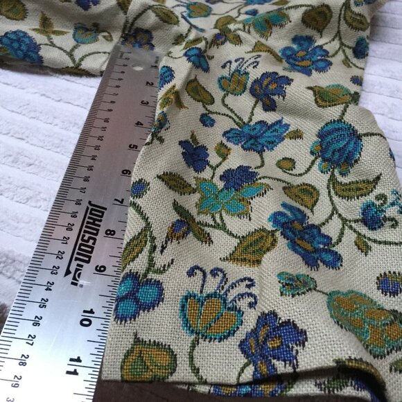 Vintage Susan Ross Womens Lightweight Blazer Jacket Tan Floral Button Front Boho - Picture 7 of 7